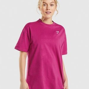 GYMSHARK Training Oversized T-Shirt in Dragon Pink Size Small